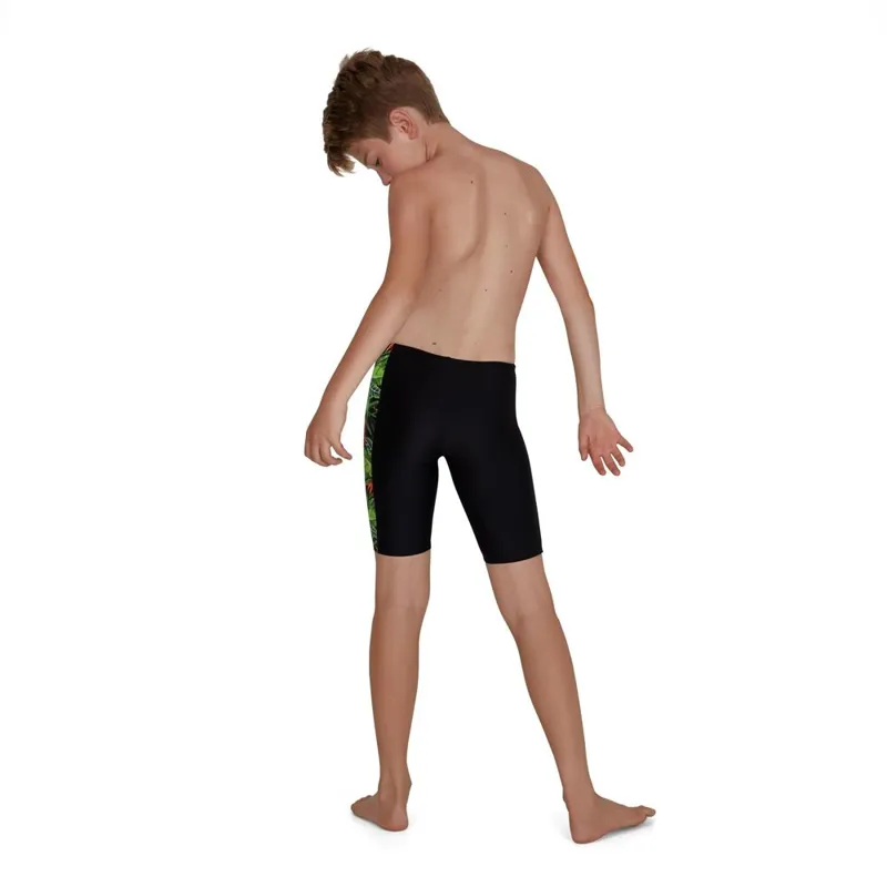 Speedo Boys JungleRoar Allover Panel Jammer Black/Green-4